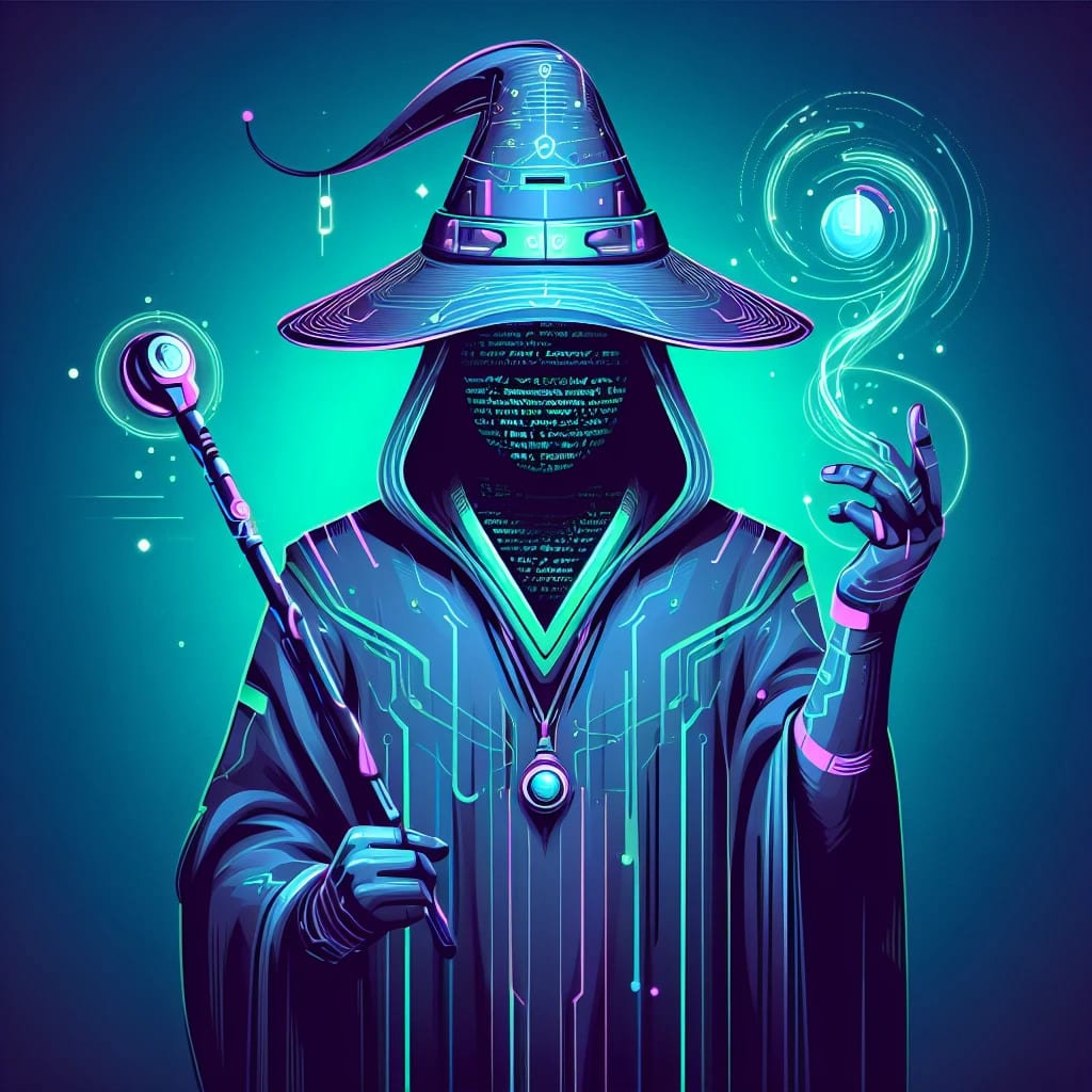 CodeMancyr Avatar - mystical character with glowing effects